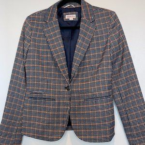 Plaid Pattern Blue and Orange Blazer